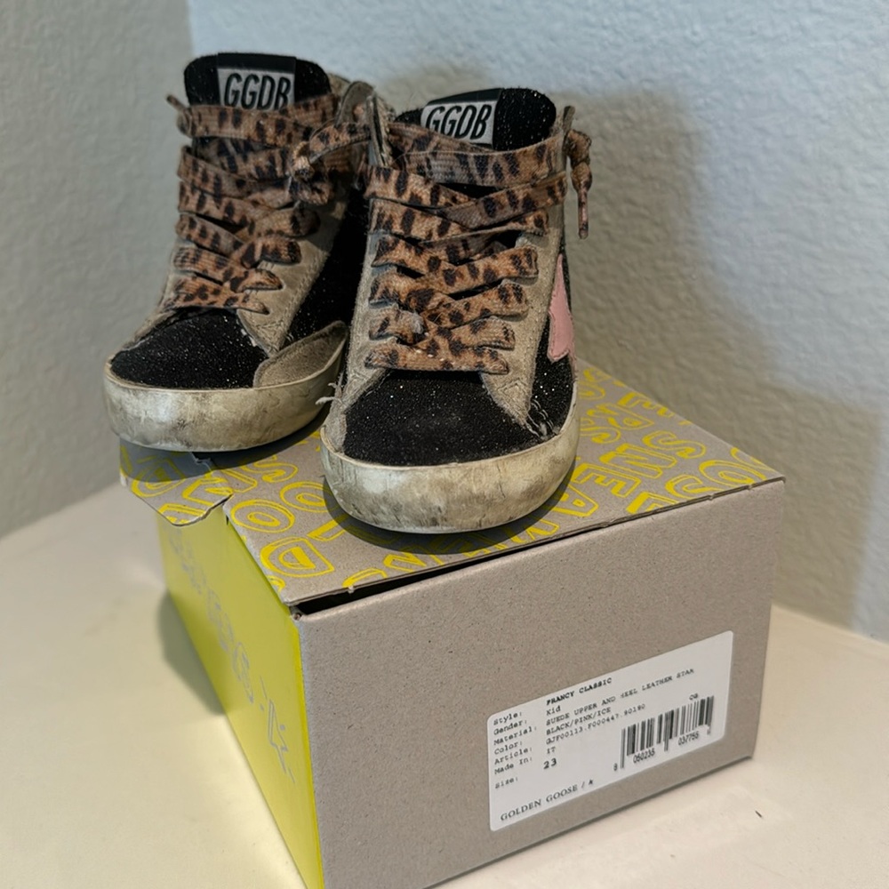 Golden Goose Kids Sneakers - Black, Pink, Leopard Print